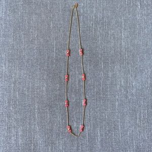 Kate Spade hot pink bow necklace